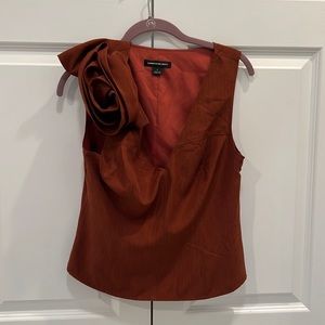 Something Navy x Nordstrom rust color rosette top size small